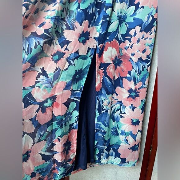 Lily Rose Maxi Dress w/Knit Top & Lined Floral Chiffon Skirt (Size: XS) - Picture 10 of 11